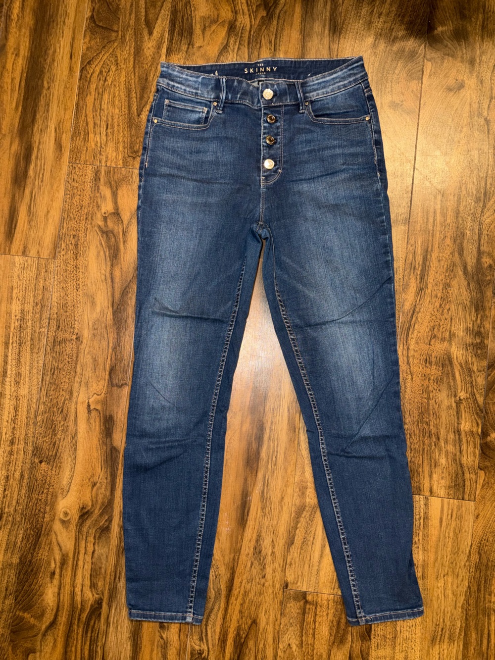 WHBM High-Rise Button-Fly Skinny Jeans - Picture 3 of 4